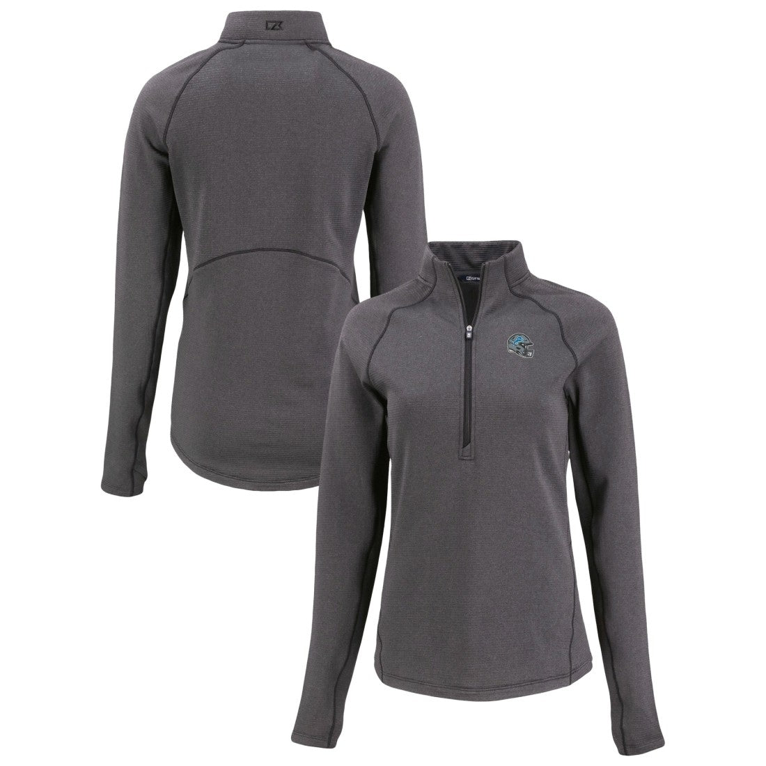 Cutter & Buck Women's Peshastin Eco Fleece Recycled Tri-Blend Raglan Half-Zip Jacket - Detroit Lions