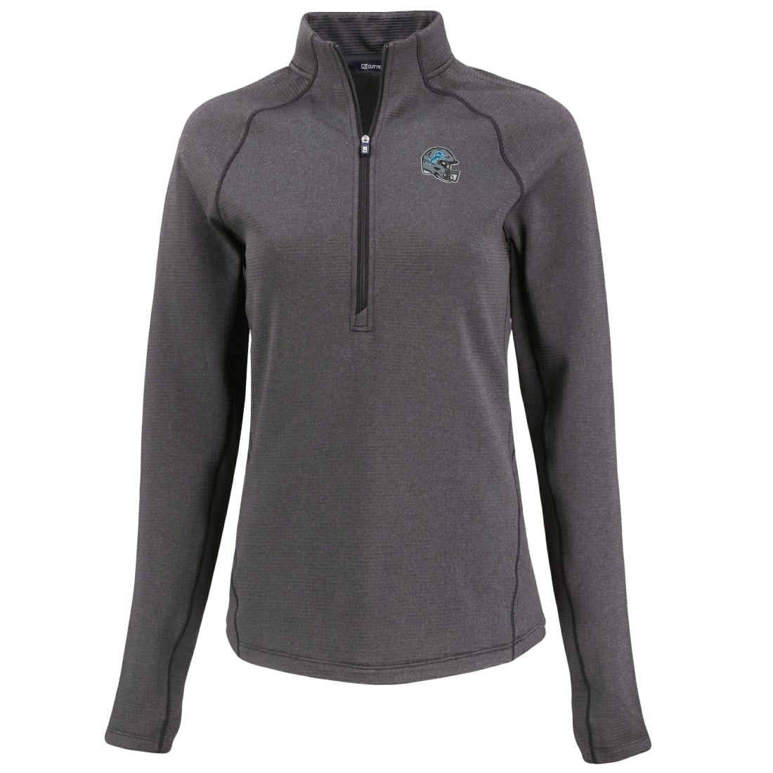 Cutter & Buck Women's Peshastin Eco Fleece Recycled Tri-Blend Raglan Half-Zip Jacket - Detroit Lions