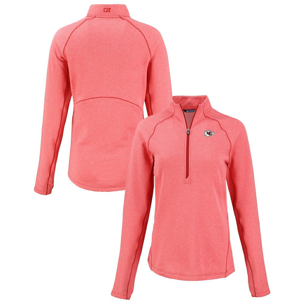 Cutter & Buck Women's Peshastin Eco Fleece Recycled Tri-Blend Raglan Half-Zip Jacket - Kansas City Chiefs
