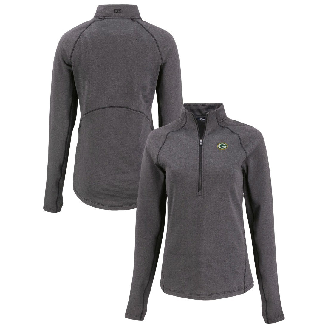 Cutter & Buck Women's Peshastin Eco Fleece Recycled Tri-Blend Raglan Half-Zip Jacket - Green Bay Packers