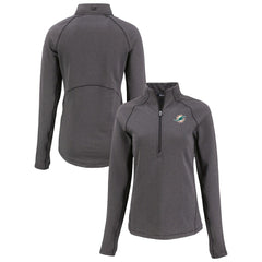 Cutter & Buck Women's Peshastin Eco Fleece Recycled Tri-Blend Raglan Half-Zip Jacket - Miami Dolphins