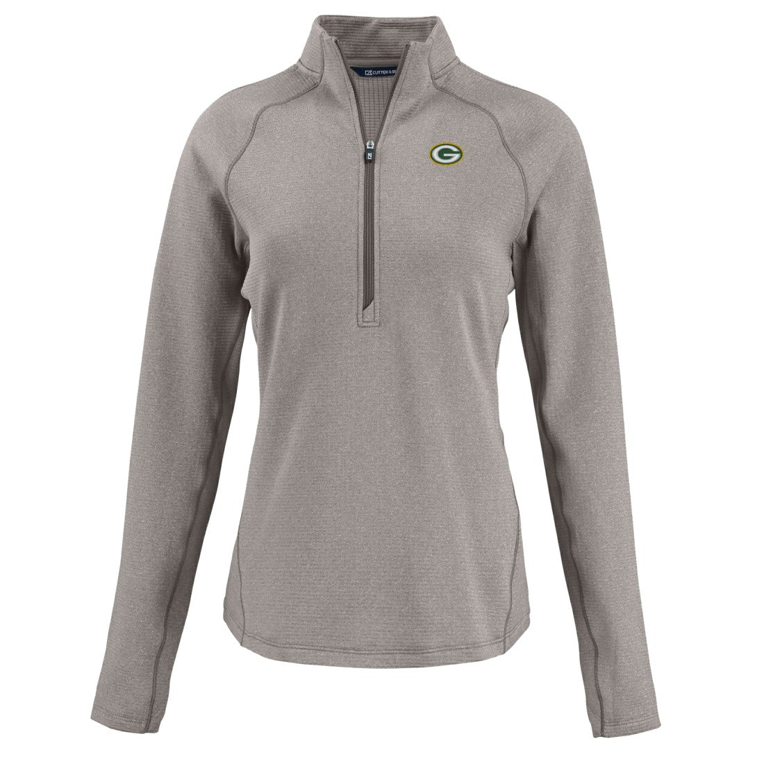 Cutter & Buck Women's Peshastin Eco Fleece Recycled Tri-Blend Raglan Half-Zip Jacket - Green Bay Packers