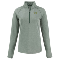 Cutter & Buck Women's Peshastin Eco Fleece Recycled Tri-Blend Raglan Half-Zip Jacket - Green Bay Packers