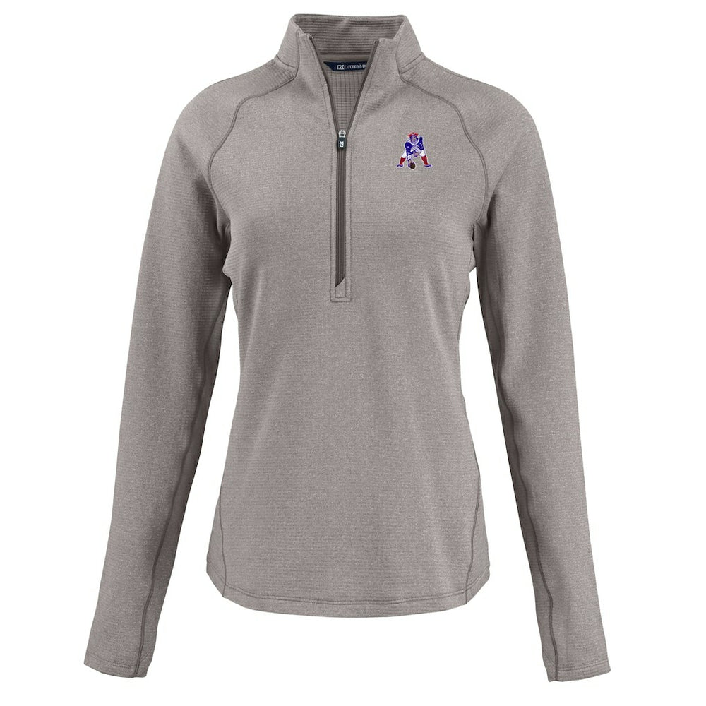 Cutter & Buck Women's Peshastin Eco Fleece Recycled Tri-Blend Raglan Half-Zip Jacket - New England Patriots