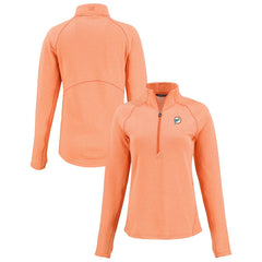 Cutter & Buck Women's Peshastin Eco Fleece Recycled Tri-Blend Raglan Half-Zip Jacket - Miami Dolphins