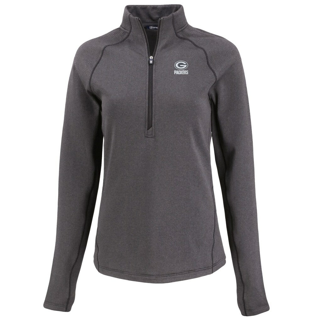 Cutter & Buck Women's Peshastin Eco Fleece Recycled Tri-Blend Raglan Half-Zip Jacket - Green Bay Packers