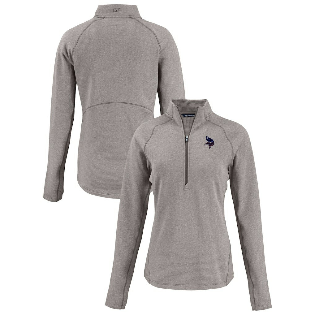 Cutter & Buck Women's Americana Peshastin Eco Fleece Recycled Tri-Blend Raglan Half-Zip Jacket - Minnesota Vikings