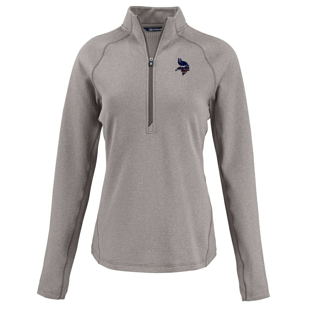 Cutter & Buck Women's Americana Peshastin Eco Fleece Recycled Tri-Blend Raglan Half-Zip Jacket - Minnesota Vikings