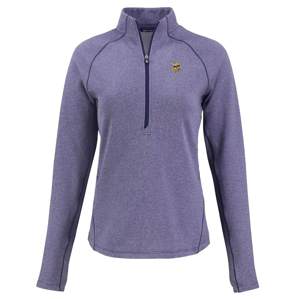 Cutter & Buck Women's Peshastin Eco Fleece Recycled Tri-Blend Raglan Half-Zip Jacket - Minnesota Vikings