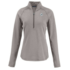 Cutter & Buck Women's Peshastin Eco Fleece Recycled Tri-Blend Raglan Half-Zip Jacket - Miami Dolphins
