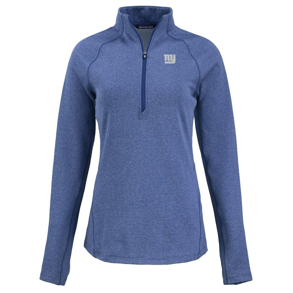 Cutter & Buck Women's Peshastin Eco Fleece Recycled Tri-Blend Raglan Half-Zip Jacket - New York Giants