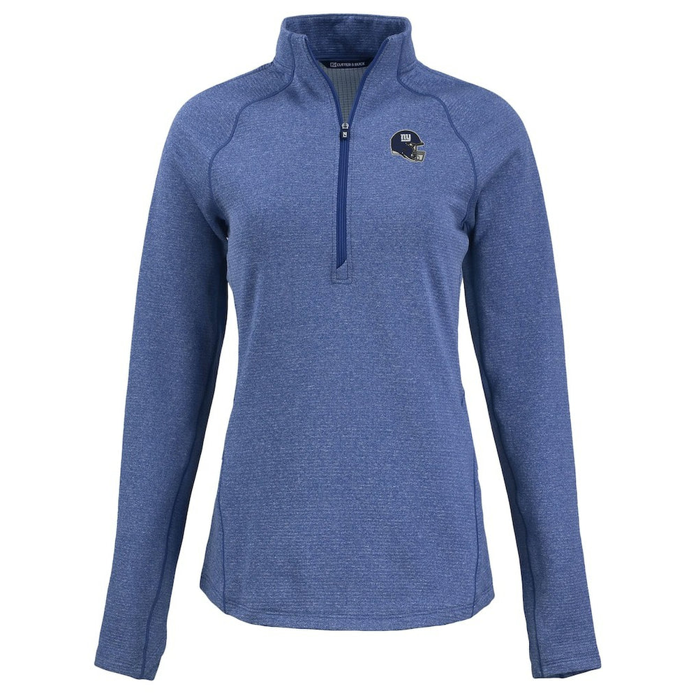 Cutter & Buck Women's Peshastin Eco Fleece Recycled Tri-Blend Raglan Half-Zip Jacket - New York Giants
