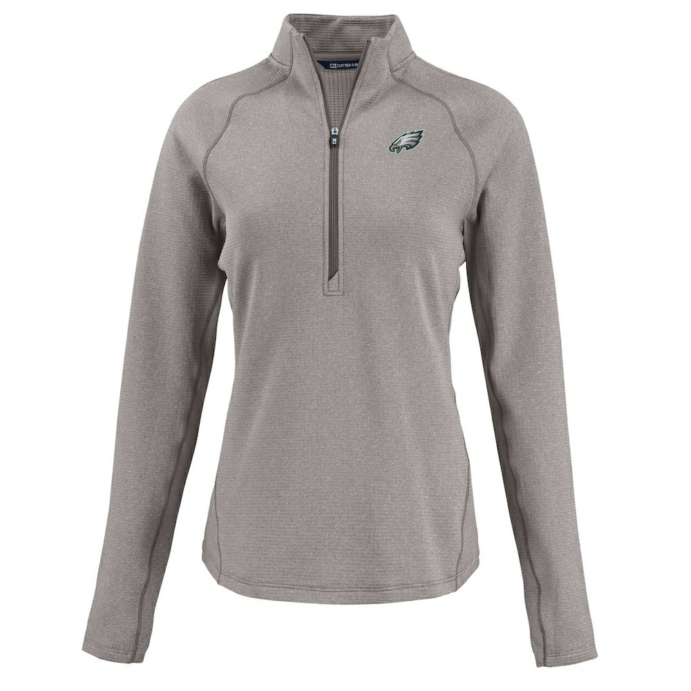 Cutter & Buck Women's Peshastin Eco Fleece Recycled Tri-Blend Raglan Half-Zip Jacket - Philadelphia Eagles