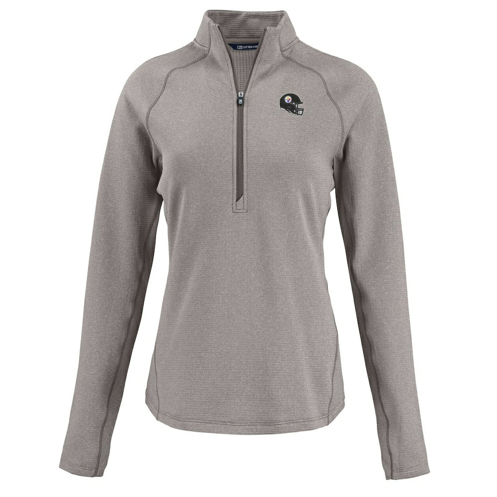 Cutter & Buck Women's Peshastin Eco Fleece Recycled Tri-Blend Raglan Half-Zip Jacket - Pittsburgh Steelers