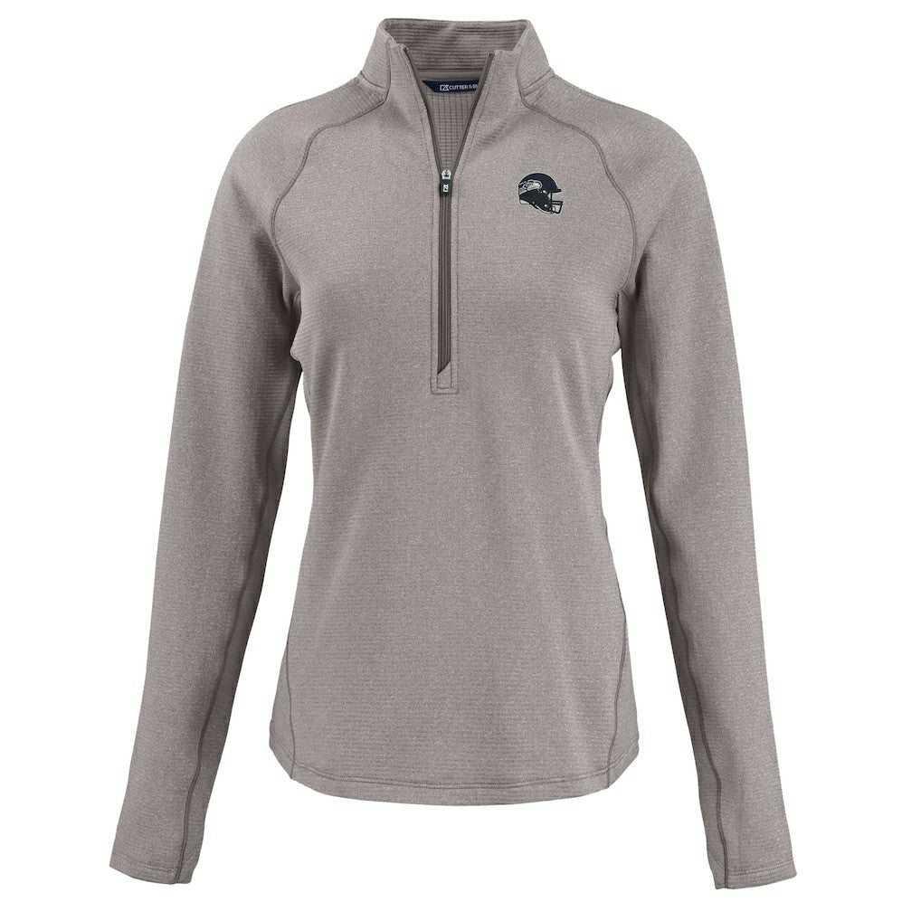 Cutter & Buck Women's Peshastin Eco Fleece Recycled Tri-Blend Raglan Half-Zip Jacket - Seattle Seahawks