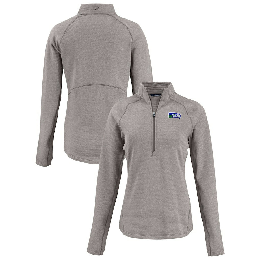 Cutter & Buck Women's Peshastin Eco Fleece Recycled Tri-Blend Raglan Half-Zip Jacket - Seattle Seahawks