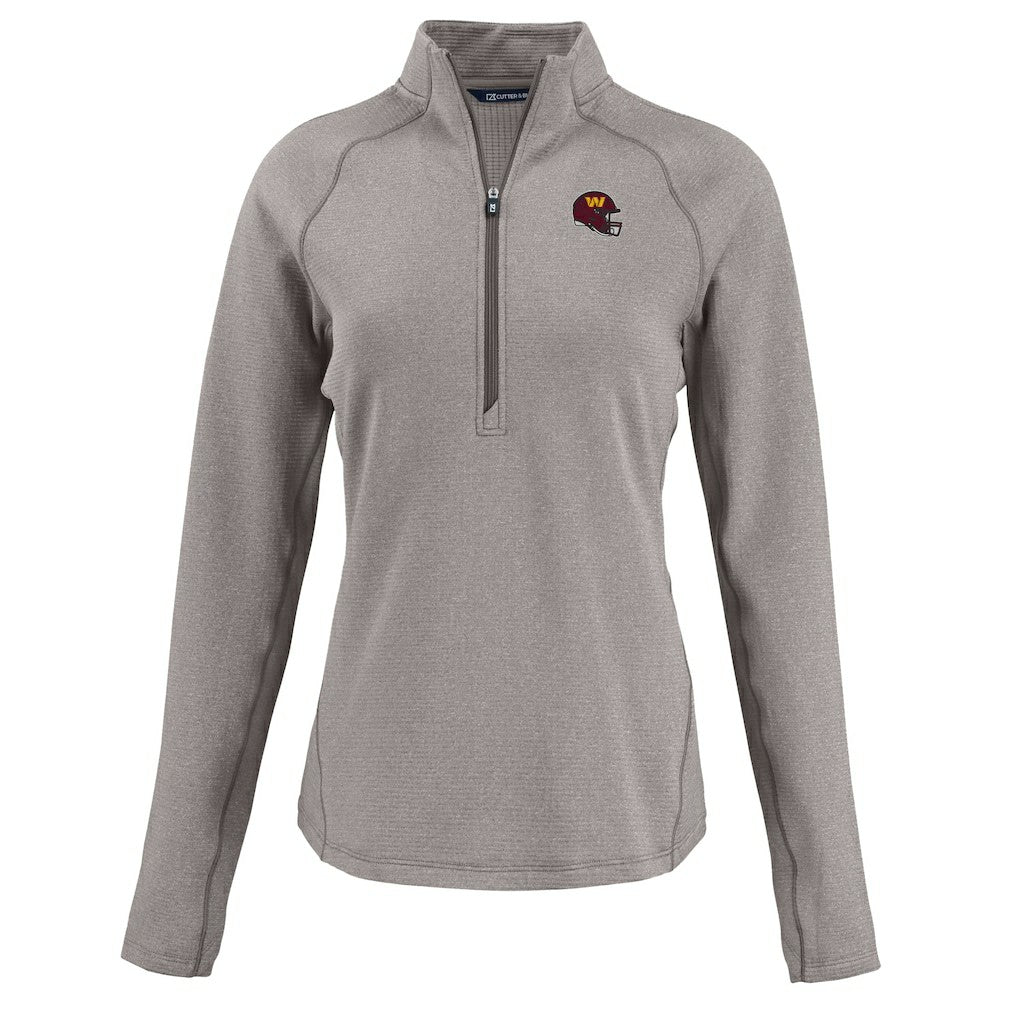 Cutter & Buck Women's Peshastin Eco Fleece Recycled Tri-Blend Raglan Half-Zip Jacket - Washington Commanders