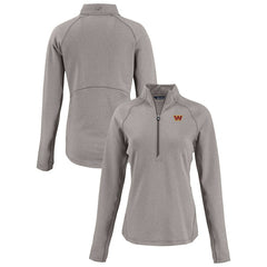 Cutter & Buck Women's Peshastin Eco Fleece Recycled Tri-Blend Raglan Half-Zip Jacket - Washington Commanders