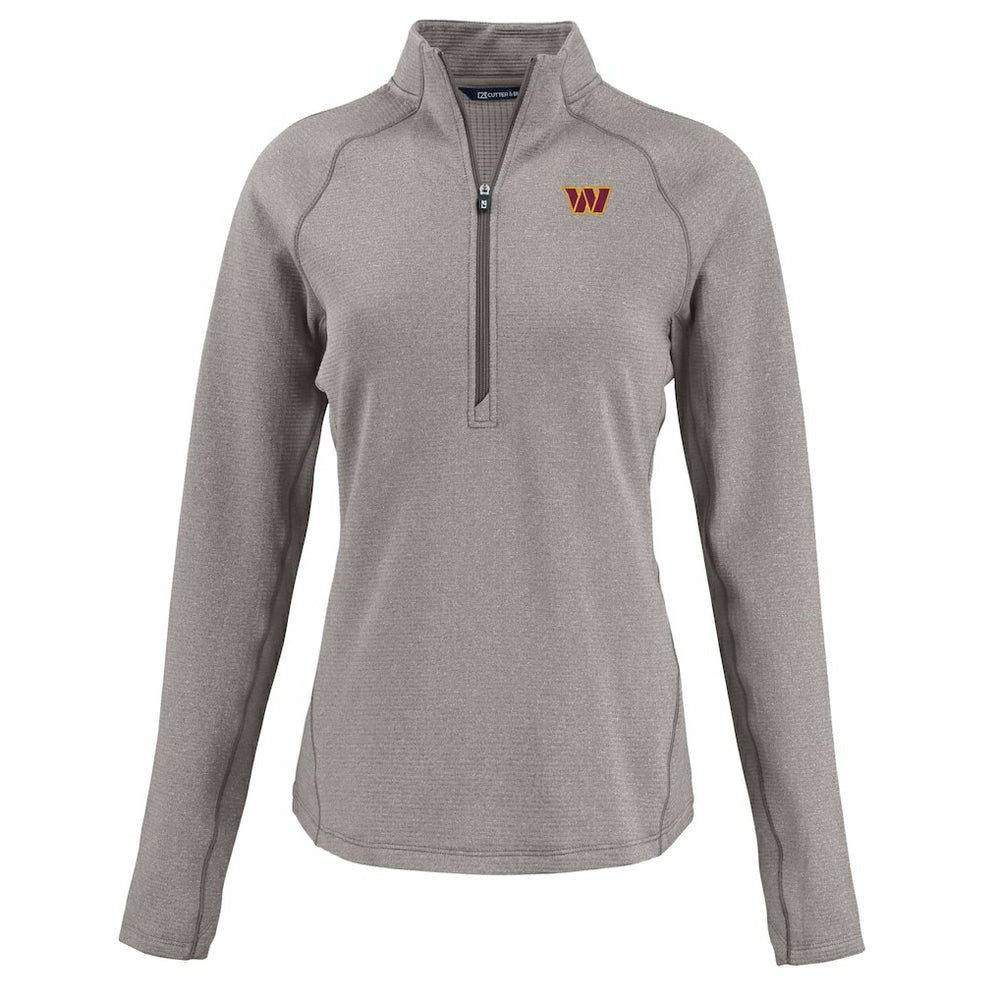 Cutter & Buck Women's Peshastin Eco Fleece Recycled Tri-Blend Raglan Half-Zip Jacket - Washington Commanders