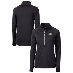 Cutter & Buck Women's DryTec Adapt Eco Knit Stretch Recycled Raglan Half-Zip Top - Miami Dolphins