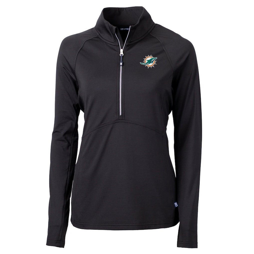 Cutter & Buck Women's DryTec Adapt Eco Knit Stretch Recycled Raglan Half-Zip Top - Miami Dolphins