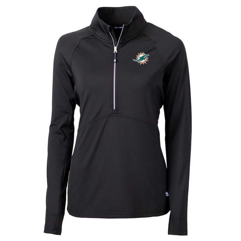 Cutter & Buck Women's DryTec Adapt Eco Knit Stretch Recycled Raglan Half-Zip Top - Miami Dolphins