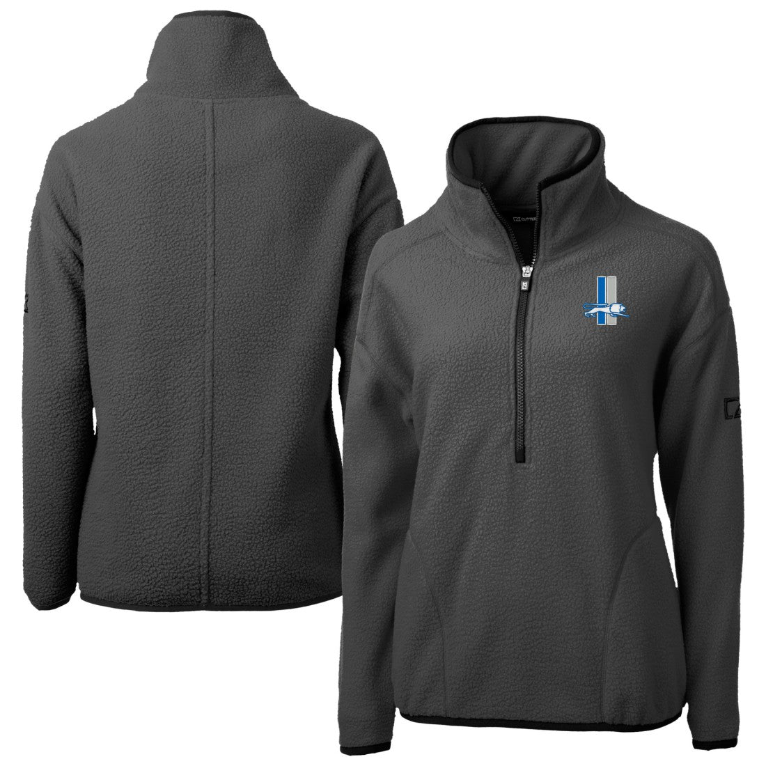 Cutter & Buck Women's Historic Cascade Eco Sherpa Fleece Half-Zip Jacket - Detroit Lions
