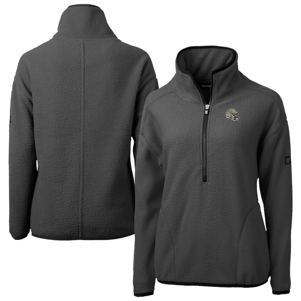 Cutter & Buck Women's Helmet Cascade Eco Sherpa Fleece Half-Zip Jacket - New Orleans Saints