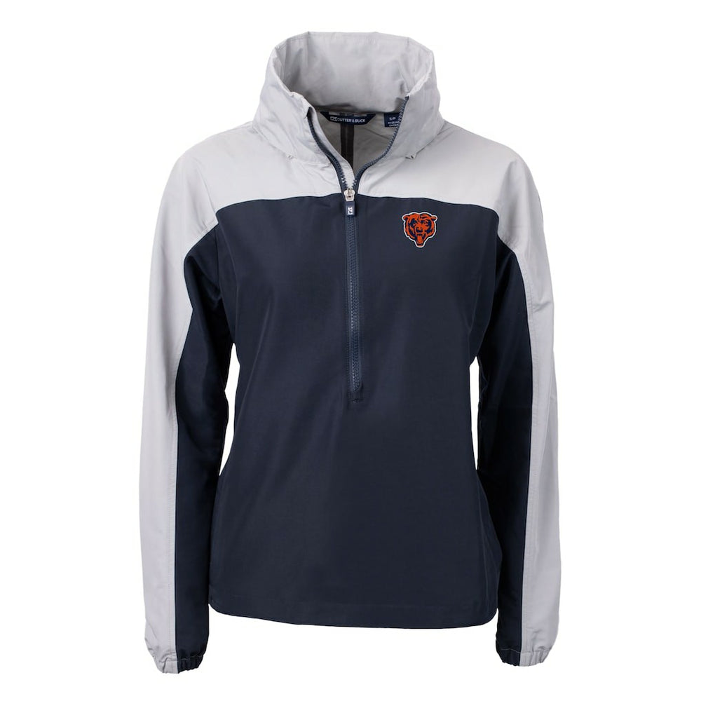 Cutter & Buck Women's Charter Eco Recycled Half-Zip Hooded Anorak Jacket - Chicago Bears