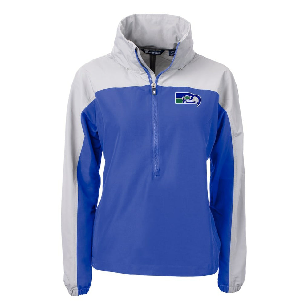 Cutter & Buck Women's Charter Eco Recycled Half-Zip Hooded Anorak Jacket - Seattle Seahawks