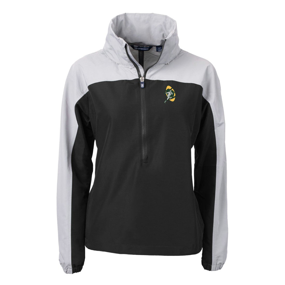 Cutter & Buck Women's Charter Eco Recycled Half-Zip Hooded Anorak Jacket - Green Bay Packers