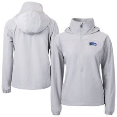 Cutter & Buck Women's Charter Eco Recycled Half-Zip Hooded Anorak Jacket - Seattle Seahawks