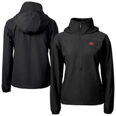 Cutter & Buck Women's Charter Eco Recycled Half-Zip Hooded Anorak Jacket - San Francisco 49ers