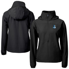 Cutter & Buck Women's Charter Eco Recycled Half-Zip Hooded Anorak Jacket - Detroit Lions