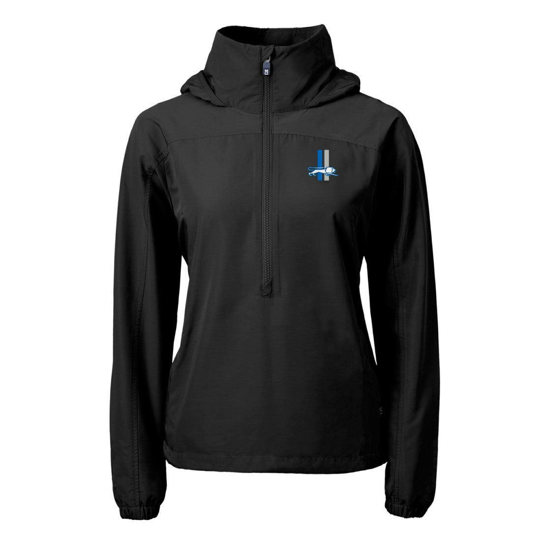 Cutter & Buck Women's Charter Eco Recycled Half-Zip Hooded Anorak Jacket - Detroit Lions