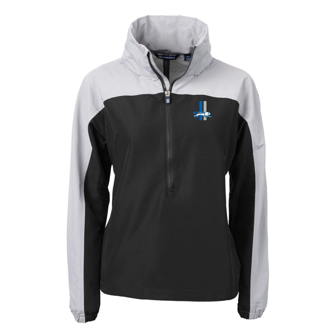 Cutter & Buck Women's Charter Eco Recycled Half-Zip Hooded Anorak Jacket - Detroit Lions