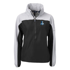 Cutter & Buck Women's Charter Eco Recycled Half-Zip Hooded Anorak Jacket - Detroit Lions