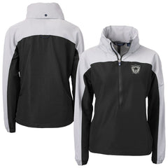 Cutter & Buck Women's Charter Eco Recycled Half-Zip Hooded Anorak Jacket - Las Vegas Raiders