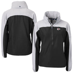 Cutter & Buck Women's Charter Eco Recycled Half-Zip Hooded Anorak Jacket - Kansas City Chiefs