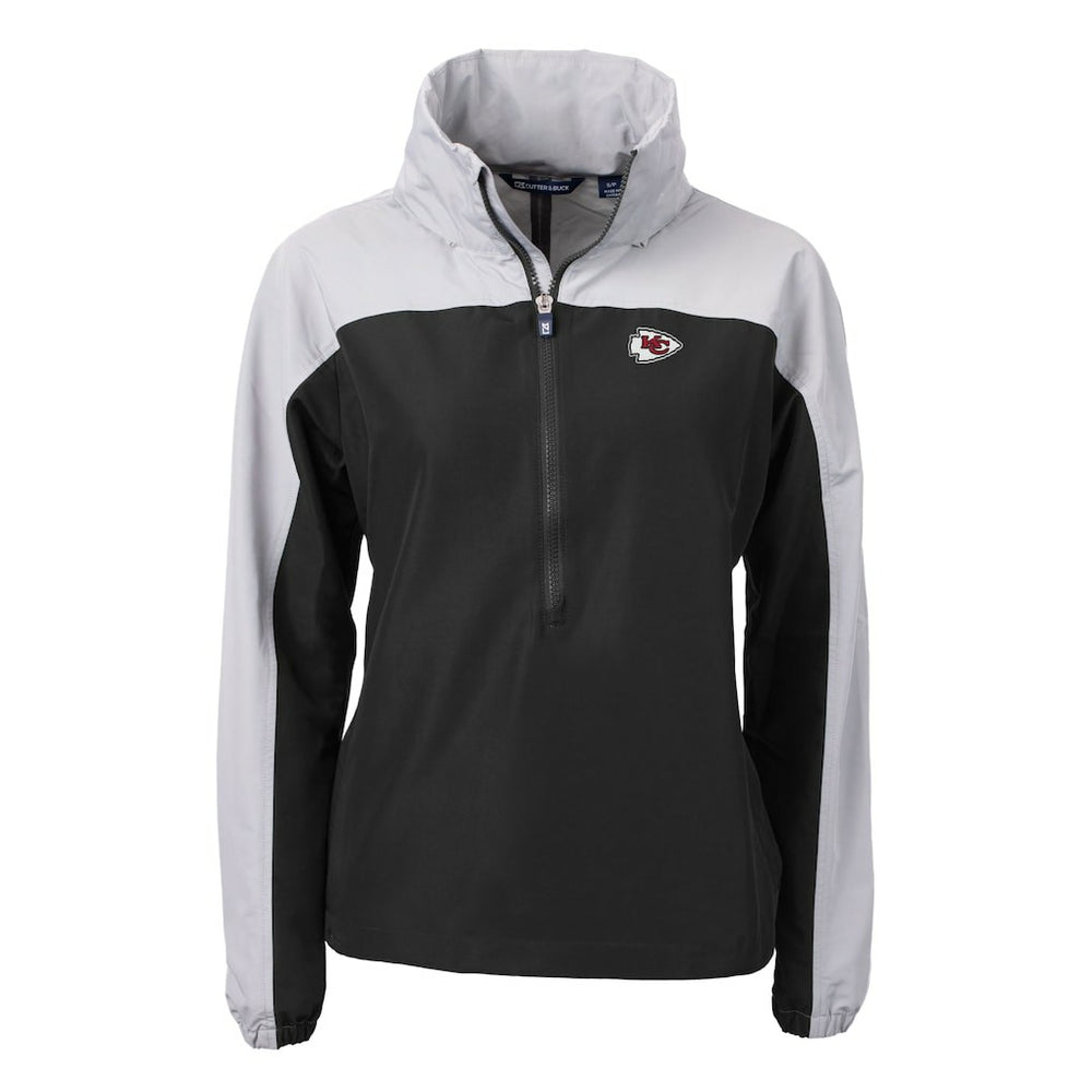 Cutter & Buck Women's Charter Eco Recycled Half-Zip Hooded Anorak Jacket - Kansas City Chiefs