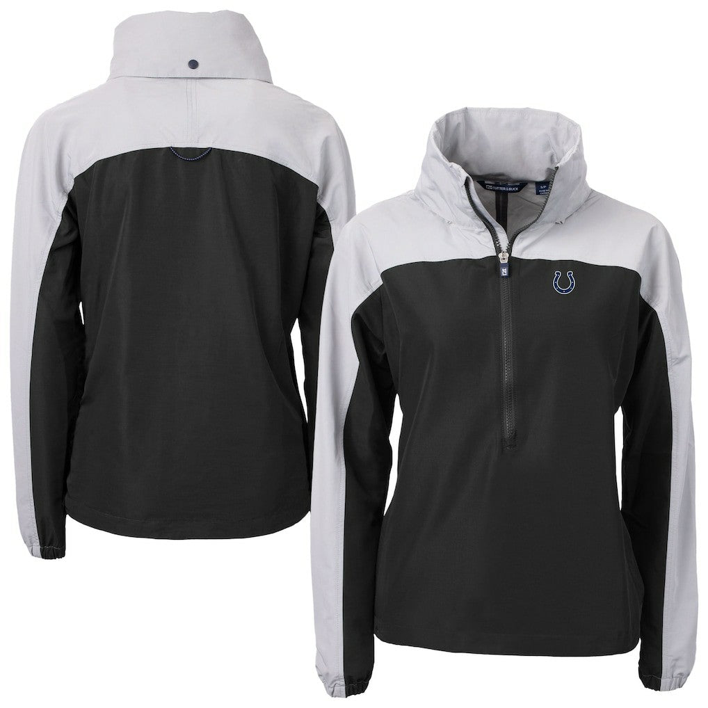 Cutter & Buck Women's Charter Eco Recycled Half-Zip Hooded Anorak Jacket - Indianapolis Colts