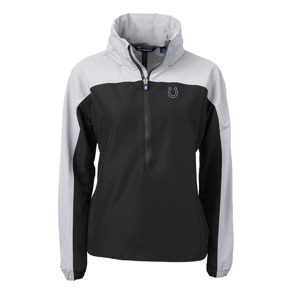 Cutter & Buck Women's Charter Eco Recycled Half-Zip Hooded Anorak Jacket - Indianapolis Colts