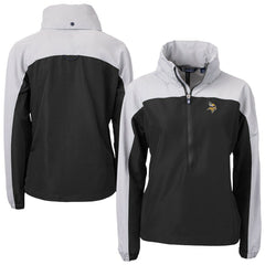 Cutter & Buck Women's Charter Eco Recycled Half-Zip Hooded Anorak Jacket - Minnesota Vikings