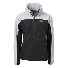 Cutter & Buck Women's Charter Eco Recycled Half-Zip Hooded Anorak Jacket - Baltimore Ravens