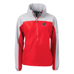Cutter & Buck Women's Charter Eco Recycled Half-Zip Hooded Anorak Jacket - Tampa Bay Buccaneers