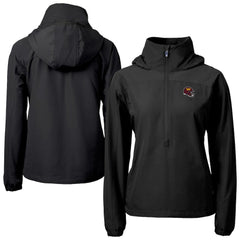 Cutter & Buck Women's Charter Eco Recycled Half-Zip Hooded Anorak Jacket - Washington Commanders