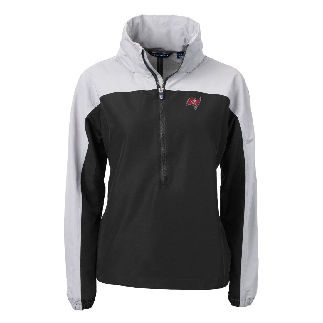 Cutter & Buck Women's Charter Eco Recycled Half-Zip Hooded Anorak Jacket - Tampa Bay Buccaneers
