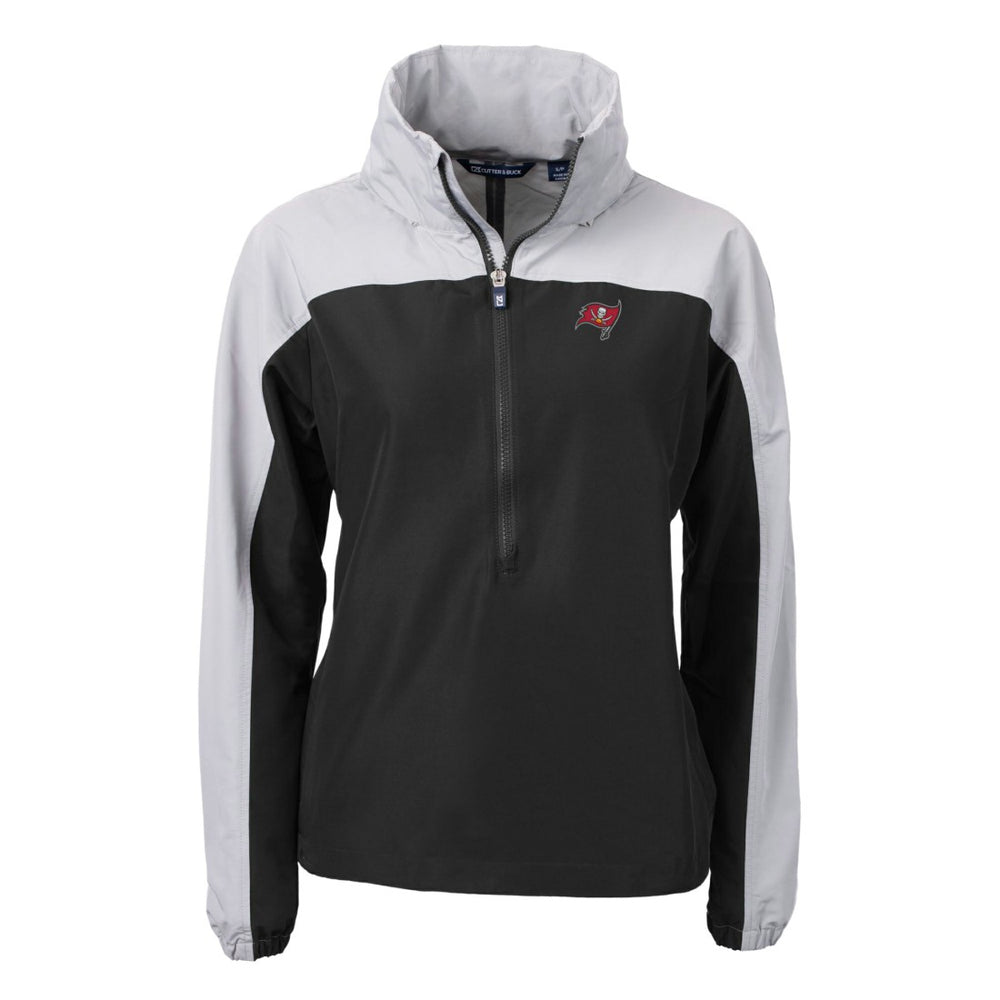 Cutter & Buck Women's Charter Eco Recycled Half-Zip Hooded Anorak Jacket - Tampa Bay Buccaneers