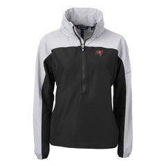 Cutter & Buck Women's Charter Eco Recycled Half-Zip Hooded Anorak Jacket - Tampa Bay Buccaneers