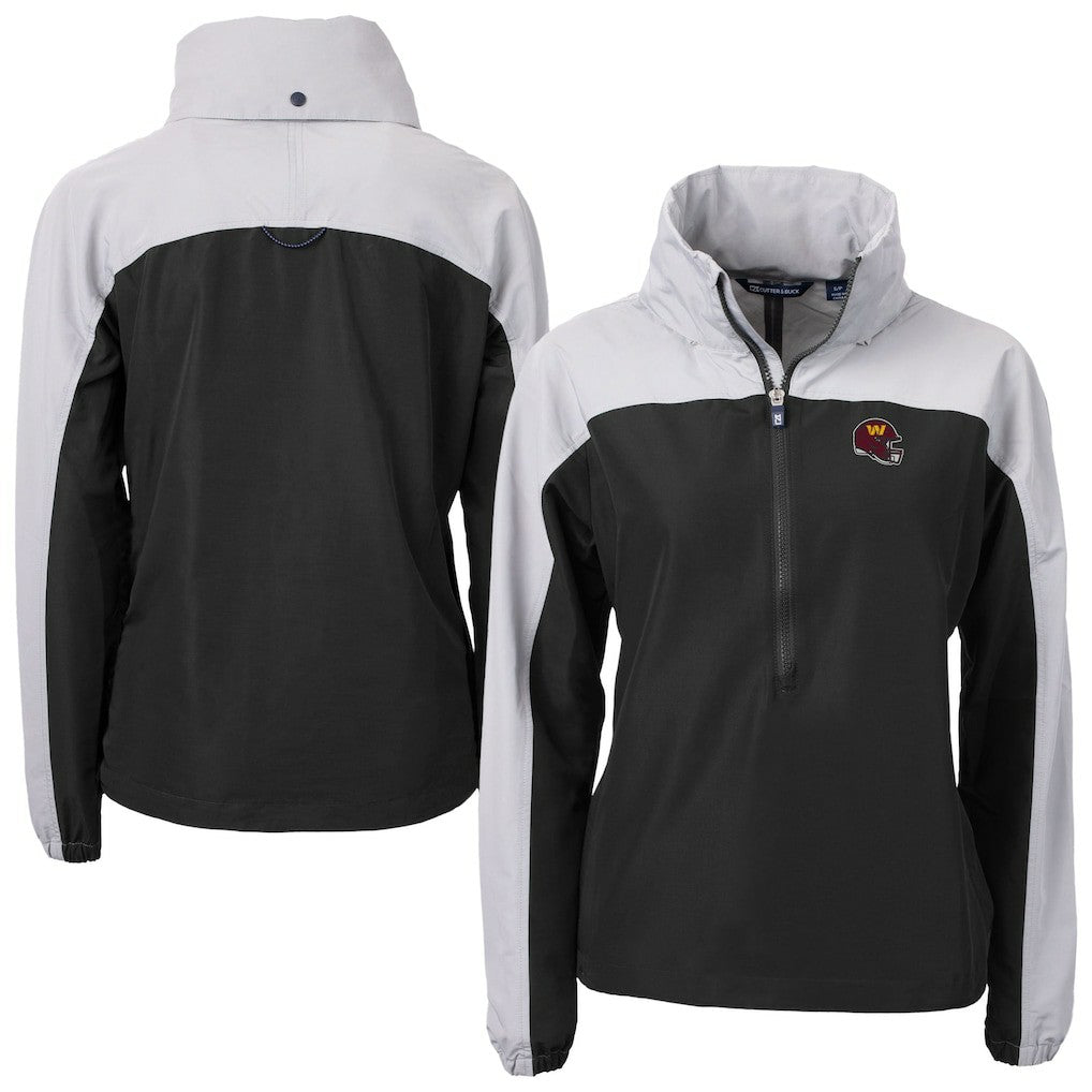 Cutter & Buck Women's Charter Eco Recycled Half-Zip Hooded Anorak Jacket - Washington Commanders
